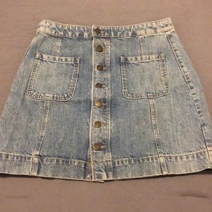 Loft Button Up Denim Skirt
